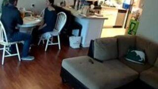 Hubby watches from hidden camera as wife knowingly...