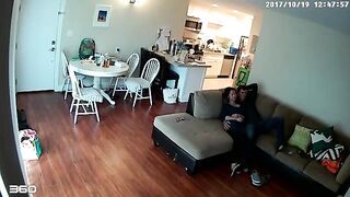 Hubby watches from hidden camera as wife knowingly...